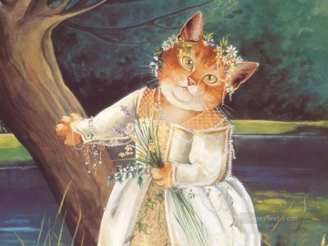  Katzen Kunst - Katze Lady Susan Herbert